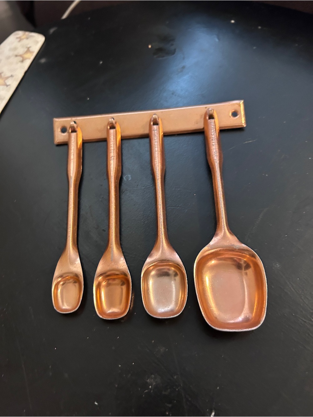 Copper Tone Hanging Measuring Spoon Set - 4 Piece